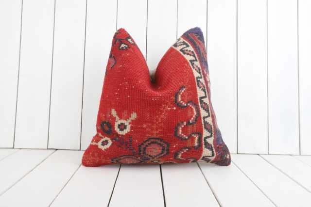 16x16 Vintage Turkish Kilim Pillow Bohemian Cushion Cover - image 1