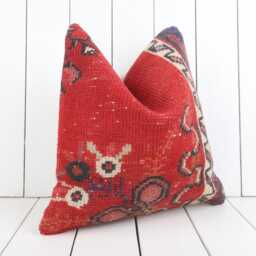 16x16 Vintage Turkish Kilim Pillow Bohemian Cushion Cover - thumbnail 3