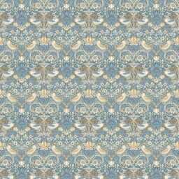 William Morris Strawberry Thief, Denim, Arts & Crafts Cushion Cover, Throw Pillow Cover - thumbnail 3