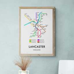Lancaster Tube Map Print, Underground Street Wall Art Gifts - thumbnail 2