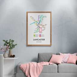 Lancaster Tube Map Print, Underground Street Wall Art Gifts - thumbnail 3