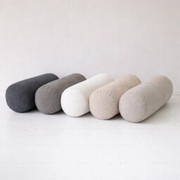Heavy Linen Bolster Pillow Cover, Cylindrical Neck Support Pillowcase, Natural Cushion Covers With Zipper - thumbnail 2