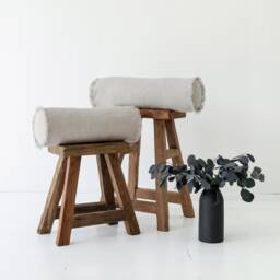Heavy Linen Bolster Pillow Cover, Cylindrical Neck Support Pillowcase, Natural Cushion Covers With Zipper