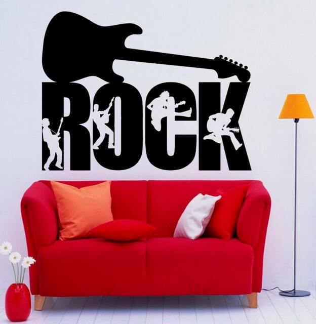 Rock Music Wall Vinyl Decal Treble Clef Notes Sticker Interior Art Murals Home Removable Decor - 7Mu6 - image 1