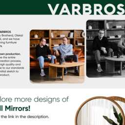 Minimalist Wall Mirror - Mirror Decor Modern Round Oak Wood Frame Living Room Large - thumbnail 4