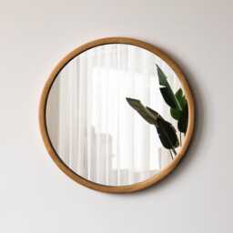 Minimalist Wall Mirror - Mirror Decor Modern Round Oak Wood Frame Living Room Large