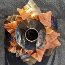 Copper Poinsettia Christmas Candle Holder Centerpiece - thumbnail 2
