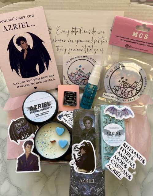 Azriel Gift Box - Acotar Set Shadowsinger Candle Night Court Book Boyfriend Fantasy Bookish - image 1