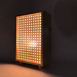 Cannage Lamp, Midcentury Style, Rattan Light Box, Cannage Lightbox, Handmade Table Carnage Wall Led Included #cannage Color - thumbnail 2