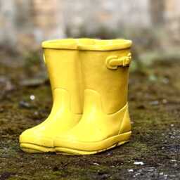 Yellow Boots Statue Stone Boot Planter Figurine Concrete Flower Pot Decor Handmade Ornament Farmhouse Decoration Front Door Sculpture - thumbnail 4