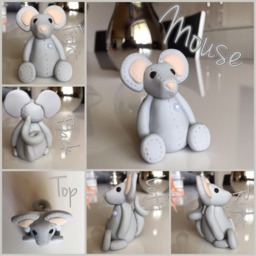 Dolpin Grey Mouse With Pearl Heart - thumbnail 2