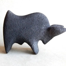 Ceramic Sculpture - The Bull, Gift For Him , Anniversary Animal Figurines From Clay - thumbnail 2