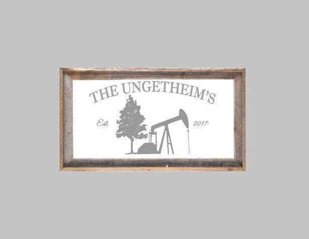 Custom Personalized Barnwood Mirror, Large Bar Engraved Barn Wood Mirror, Oil Rig Mirror 12x24 - image 1