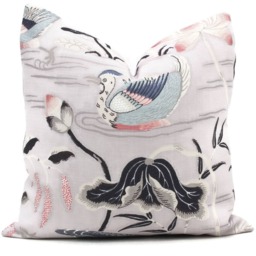 Lilac Lotus Garden Decorative Pillow Cover 18x18, 20x20, 22x22, 24x24, Eurosham Or Lumbar Pillow, Lily Pad Pillow, Throw Toss Pillow - thumbnail 3