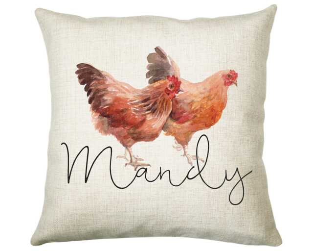 Personalised Chicken Cushion Gift Printed Name Design Farm Bird Throw Pillow For Mum Dad Friend Bedroom Birthday Cs149 - image 1