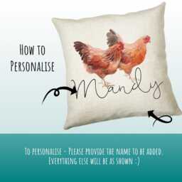 Personalised Chicken Cushion Gift Printed Name Design Farm Bird Throw Pillow For Mum Dad Friend Bedroom Birthday Cs149 - thumbnail 3