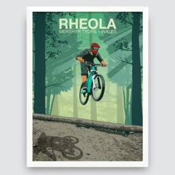 Rheola Mountain Bike Trail Art Print Wales Forest Poster - thumbnail 2