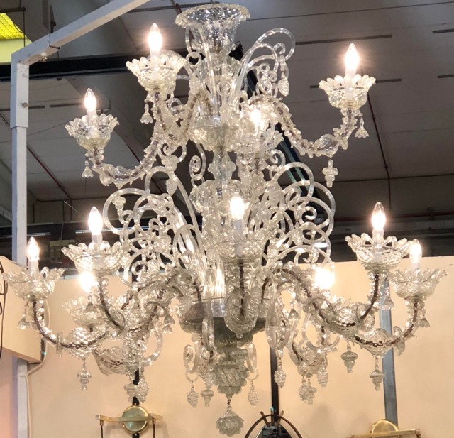 Arm , Spare Parts For Murano Glass Chandelier, Like Venini Mazzega, Rezzonico, Transparent