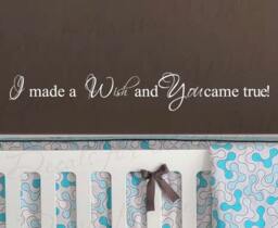 I Made Wish & You Cam True Girl Or Boy Room Kid Baby Nursery Vinyl Quote Design Saying Wall Decal Lettering Sticker Graphic Decor Art B36 - thumbnail 1