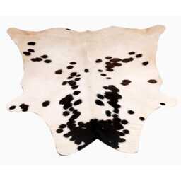 Authentic Black & White Cowhide Rug - Medium Natural Leather Skin For Elegant Interiors - 54 X 51 - thumbnail 1