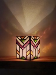 Art Deco Style Stained Glass Candle Holder