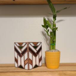 Art Deco Style Stained Glass Candle Holder - thumbnail 2