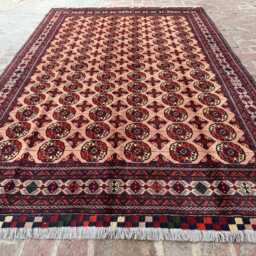 6x9 Handmade Hand-Knotted Afghan Wool Rug - Authentic Tribal Geometric Design Large Oriental Carpet For Living Room Or Bedroom Gift - thumbnail 2