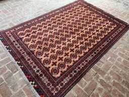 6x9 Handmade Hand-Knotted Afghan Wool Rug - Authentic Tribal Geometric Design Large Oriental Carpet For Living Room Or Bedroom Gift - thumbnail 1