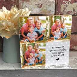 Mothers Day Gift, Mum Photo, Chunky Wood Mom Personalised Day, Nanny Photo Block, Gift For Her, Birthday Frame - thumbnail 2