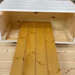 storage Trunk Farmhouse Ottoman Wooden Chest - thumbnail 4