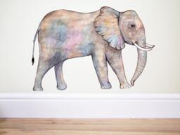 Elephant Wall Decal, Elephant Sticker, Nursery Decor, Pastel Decor, Safari Nursery, Wall Decals, Children's Wall Decals, Big Elephant, Elephant Art - thumbnail 1