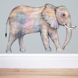 Elephant Wall Decal, Elephant Sticker, Nursery Decor, Pastel Decor, Safari Nursery, Wall Decals, Children's Wall Decals, Big Elephant, Elephant Art - thumbnail 2