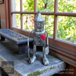 Small Wizard Of Oz Wicked Garden Tin Man Metal Sculpture Ornament Statue H22cm - thumbnail 3