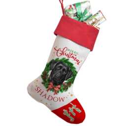 Personalised Dog Christmas Stocking Black Labrador Xmas Treat Sack New Puppy Bag Festive Hanging Toys Storage Boot Pets Dwst07 - thumbnail 3