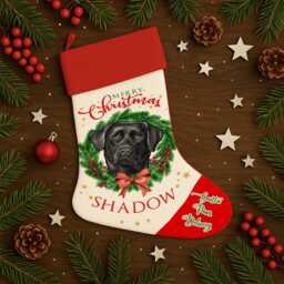 Personalised Dog Christmas Stocking Black Labrador Xmas Treat Sack New Puppy Bag Festive Hanging Toys Storage Boot Pets Dwst07 - thumbnail 2