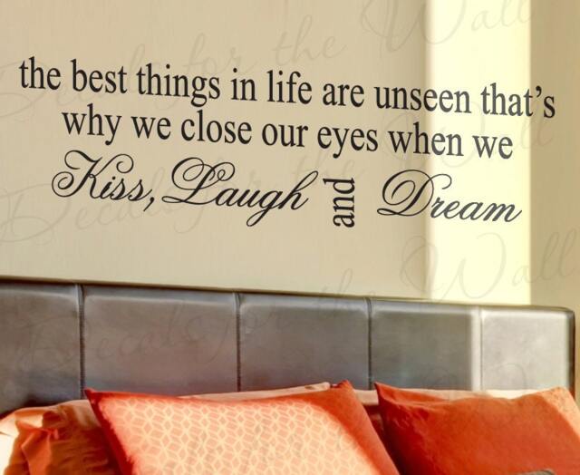 The Best Things Life Unseen Kiss Laugh Dream Inspirational Motivational Vinyl Sticker Art Wall Decal Quote Lettering Decor Decoration I79 - image 1
