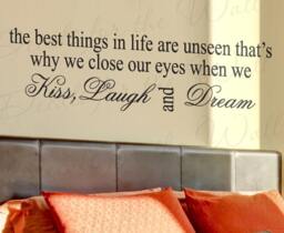 The Best Things Life Unseen Kiss Laugh Dream Inspirational Motivational Vinyl Sticker Art Wall Decal Quote Lettering Decor Decoration I79 - thumbnail 1