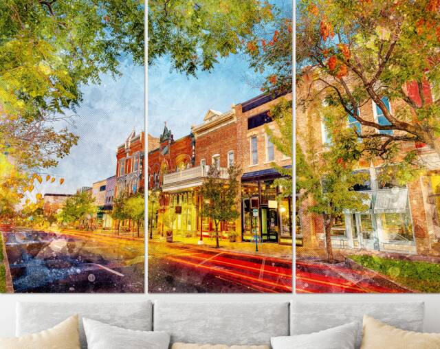 Provo Downtown, Utah Canvas Art, Wall Print, Canvas, Poster, Photo, Decor, Poster - image 1