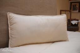 Lumbar Pillow 12x24 In, Chemicals Free Wool Filled, Handmade, Cotton Covered. - Us Duty Paid - thumbnail 1