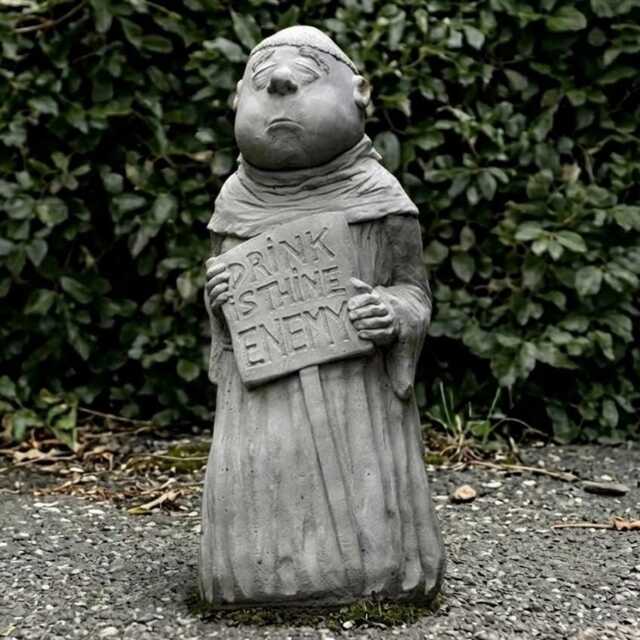 Funny Monk Garden Statue Concrete Sculpture Zen Decoration Humorous Yard Ornament Outdoor Patio Front Door Figurine - image 1