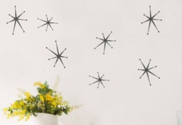 30 Atomic Starburst Wall Pattern Stickers, Decals, Geometric Shape Design, Young Scientist Room Decor, Science Party Stickers - thumbnail 1