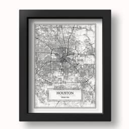 Transparent Houston City Map Detailed Wall Art Print Poster Gift Decor Usa - thumbnail 2