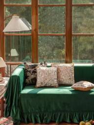 Hundreds Of Colours, Any Size, Emerald Sofa Slipcover, Velvet Couch Cover , Custom Made Sectional Cover, Home Decor