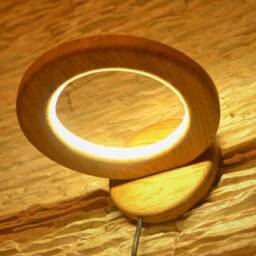 Wall Lamp From Natural Oak, Wooden Wall Sconce, Wood Lamp, Ring Of Wood, Circle Fixture Lighting, Original Lighting Rustic - thumbnail 2