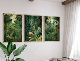 Henri Rousseau Floral Set Of 3 Posters, Botanical Prints, Wall Art, Tropical Decor, Jungle Art - thumbnail 1
