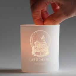 Snow Globe Engraved Candle - Globe- White Matt Jar Cotton Wick Scents+- Your Wishes On The Back Of - thumbnail 2