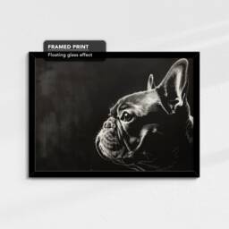 French Bulldog Dog Pet Stencil Style Fine Art Painting Framed Poster Print & Canvas Wall Living Home Decor Interior Gift - thumbnail 2