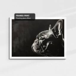 French Bulldog Dog Pet Stencil Style Fine Art Painting Framed Poster Print & Canvas Wall Living Home Decor Interior Gift - thumbnail 3