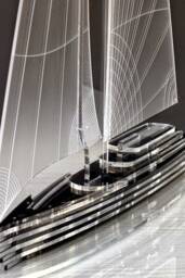 Modern Sailboat Sculpture - thumbnail 4