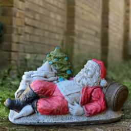 Stone Santa Claus Sculpture Concrete Figurine Outdoor Decoration Christmas Ornament Front Door Statue Winter Decor Gift - thumbnail 1
